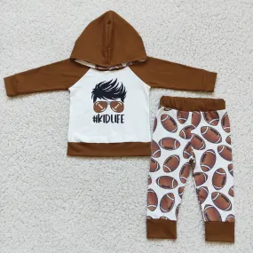 6 A4-12 boy brown kidlife football hoodies winter long sleeve set-promotion 2023.10.9