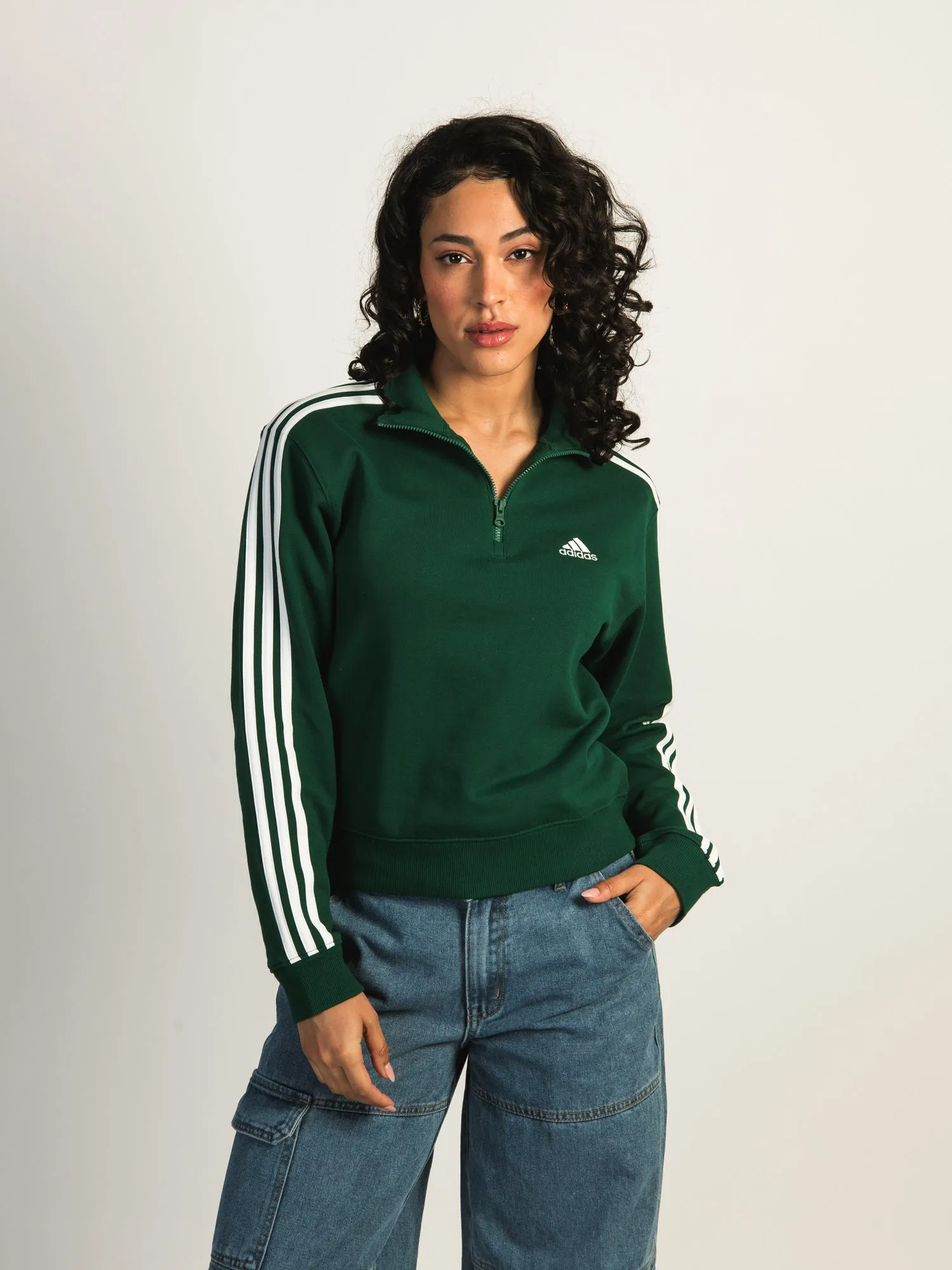 ADIDAS 3-STRIPES QUARTER ZIP SWEATER