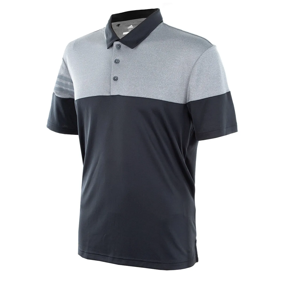 adidas Men's Heathered 3-Stripes Colorblocked Polo