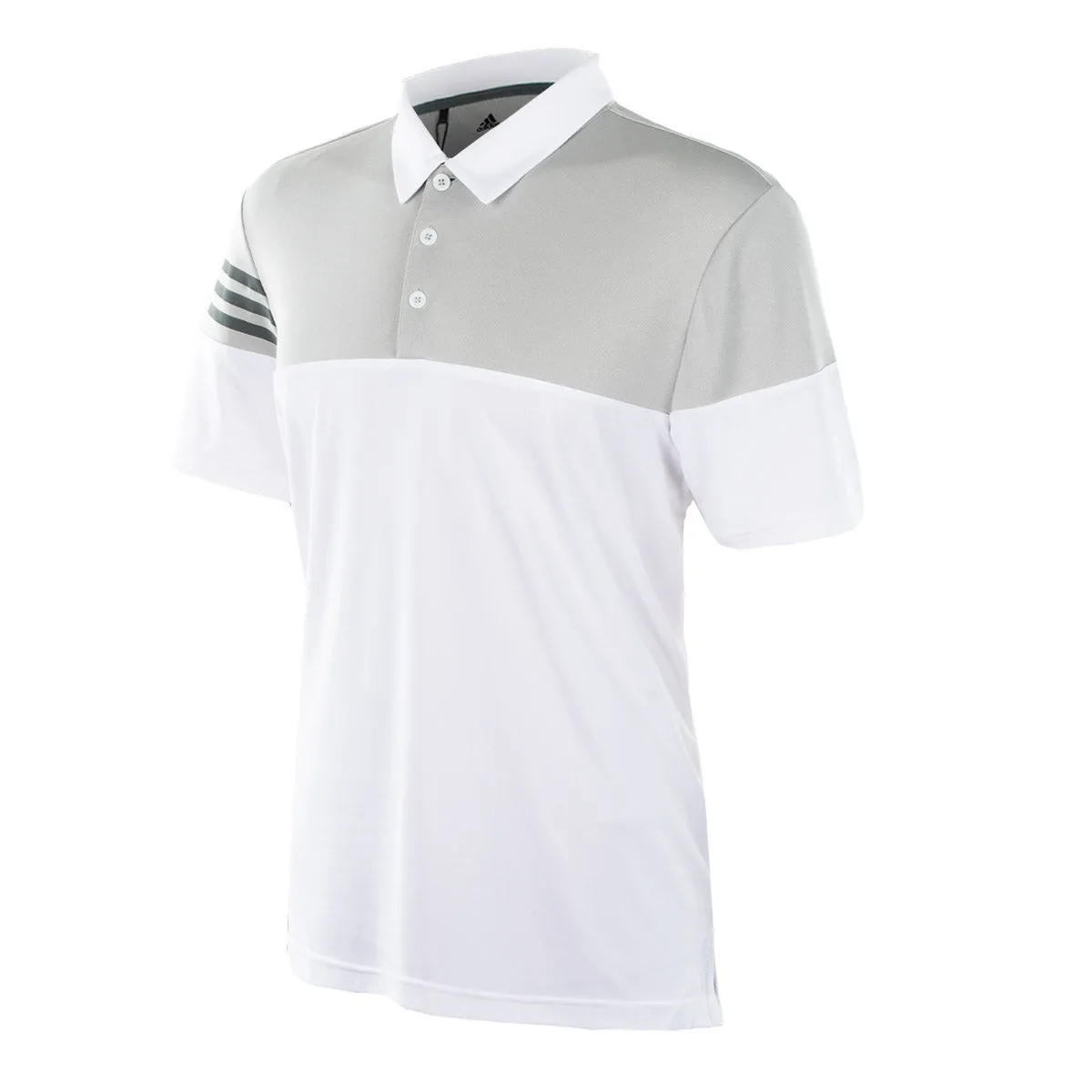 adidas Men's Heathered 3-Stripes Colorblocked Polo