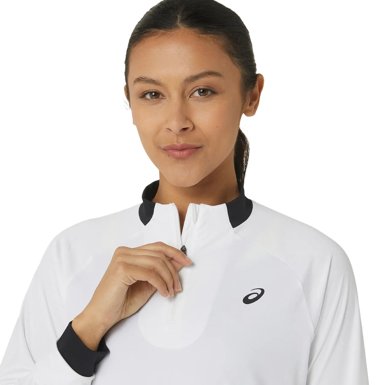 Asics Jacket Court LS Half Zip Dames Wit