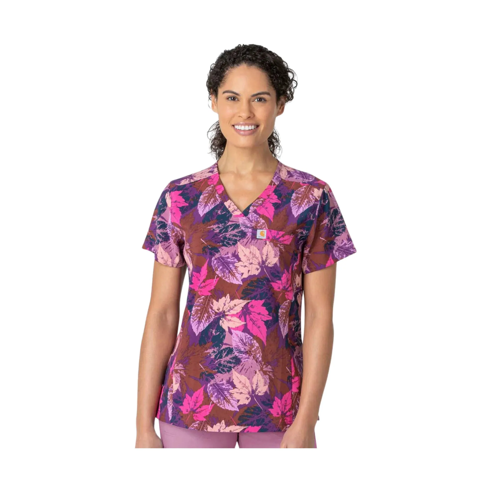 Carhartt Women's Print Tuck In Scrub Top - Fall Foliage