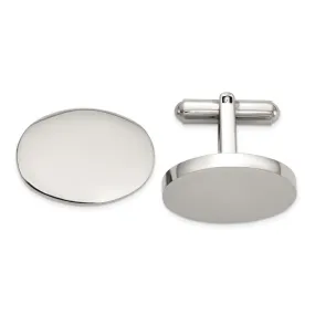 Chisel Stainless Steel Polished Oval Cuff Links