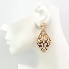 Citrine Round Stud, White Zircon Earring Jacket, Peridot with Sawa Design Earrings