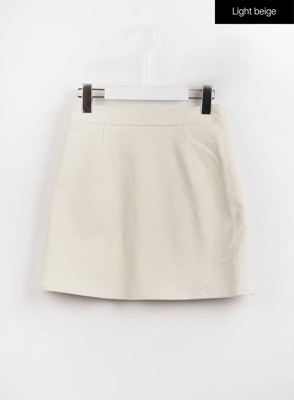 Corduroy Zipper Mini Skirt OJ423