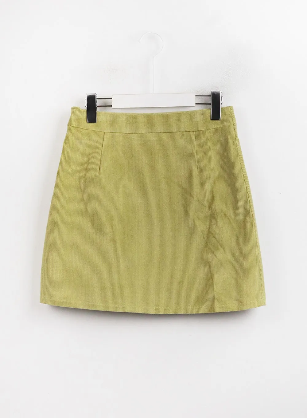 Corduroy Zipper Mini Skirt OJ423