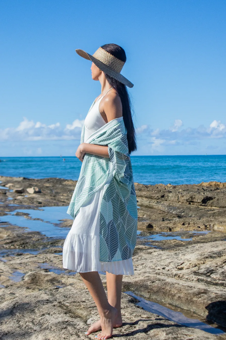 Coverup Nikki Belt Palm Leaf Stripes Green