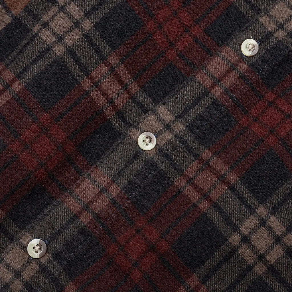 Flannel Shirt 7 Cuts Shirt Over Dye  - Brown