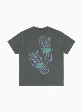 Footprints Pigment Dyed T-shirt Grey