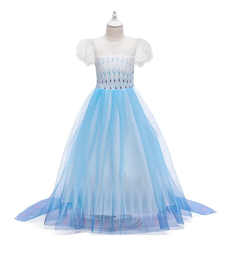 Girls Princess Elsa Inspired Dress Costume