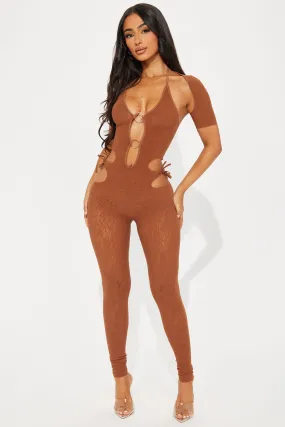 Give Me Something Seamless Jumpsuit   - Chocolate