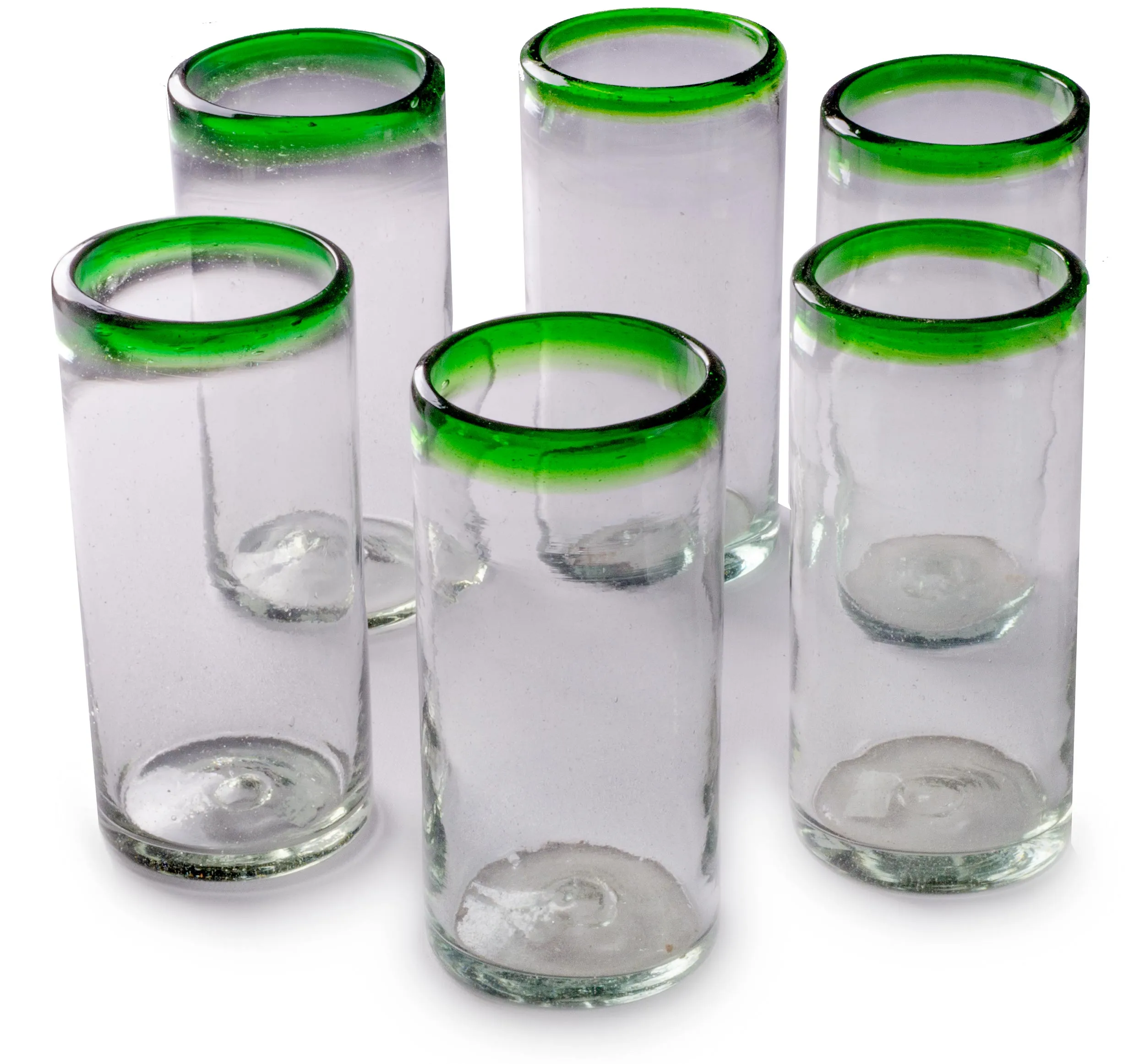 Green Rim Tall Tumbler -  22 oz - Set of 6