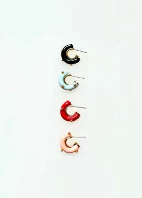 Hanayoo Works Mini Moon Earring Set in Baby Blue