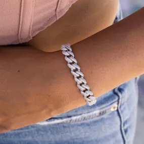 Iced Cuban Bracelet in White Gold - 8.5mm