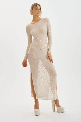 La Marque Rhinestone Mesh Dress