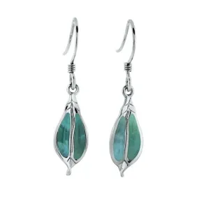 Larimar Ti Leaf Earrings