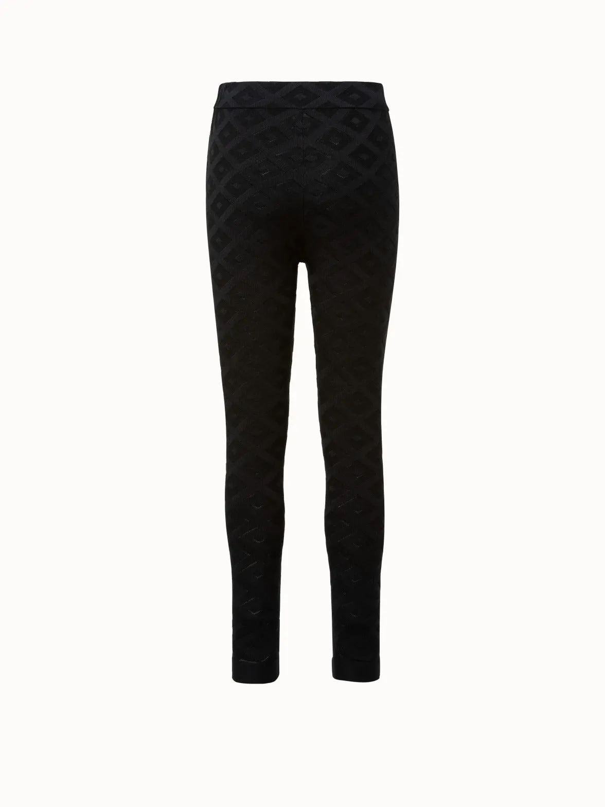 Leggings in Ziegeldach-Optik aus Seide mit Stretch