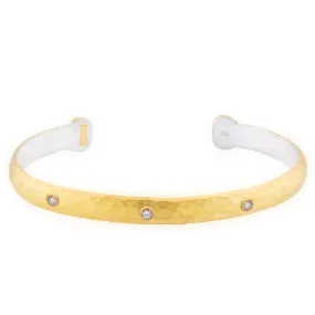 Lika Behar Stockholm Open Cuff Bracelet Silver & 24K Gold Fusion with Diamonds