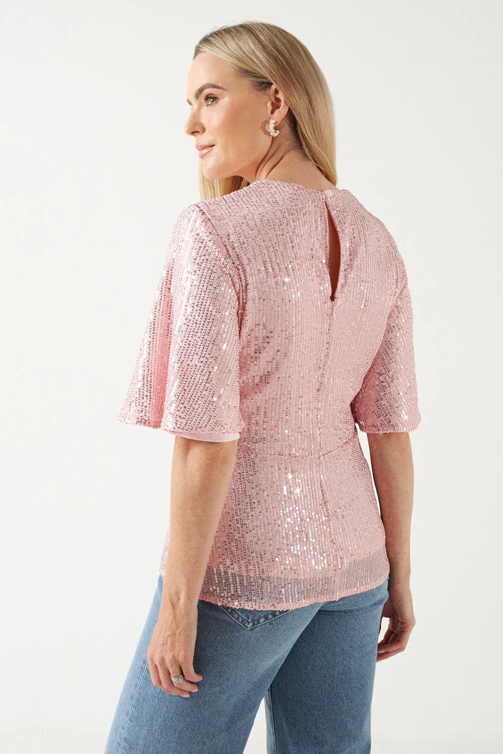 Marc Angelo Sequin Tie Top