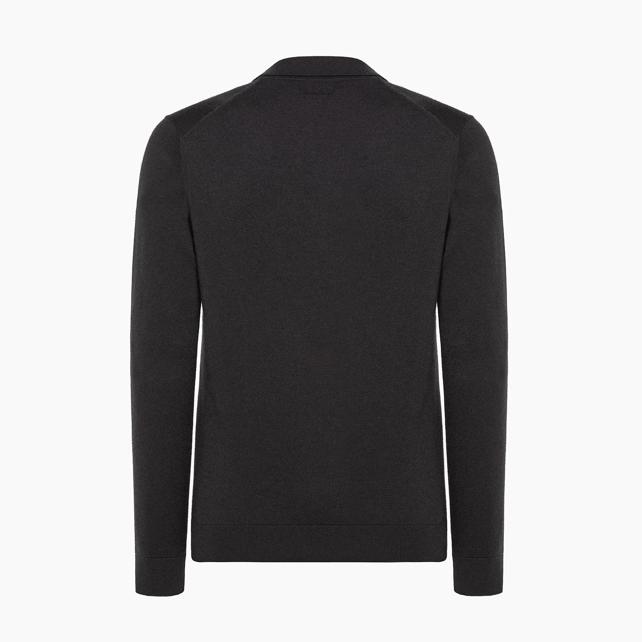 Markus long sleeved knitted polo in top cashmere