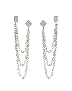 Mixte Cascading Chain Studs- Silver