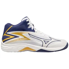 Mizuno men's volleyball shoe Thunder Blade Z Mid V1GA237543 white-blue-gold