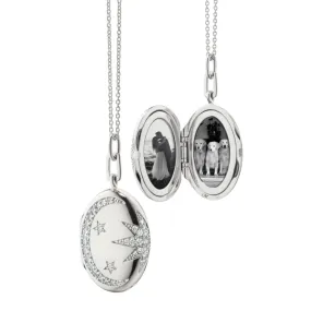 Monica Rich Kosann Galaxy White Sapphire Locket Necklace