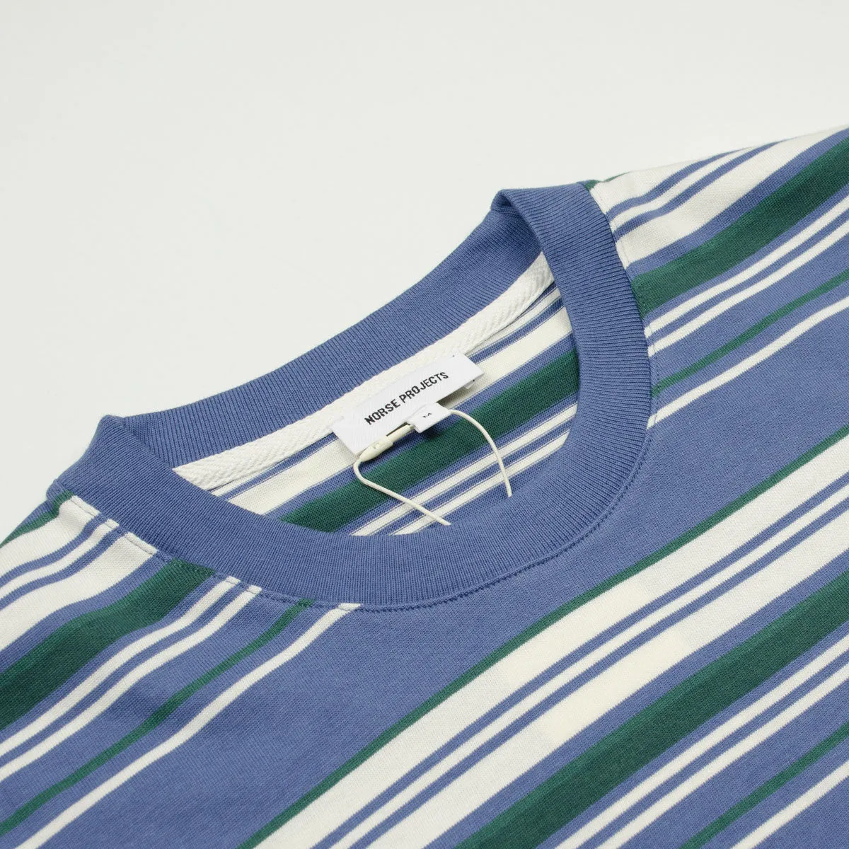 Norse Projects - Johannes Weekend Stripe T-shirt - Calcite Blue