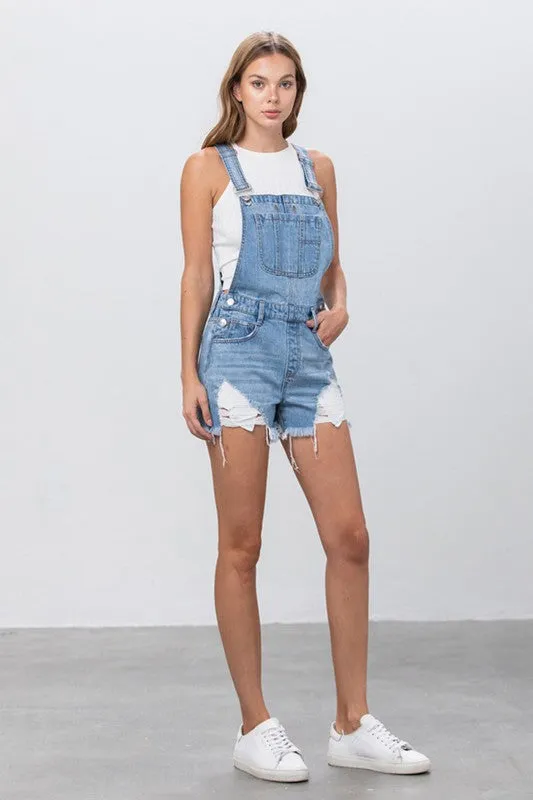 OVERALL DENIM SHORTS