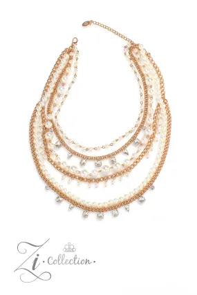 Paparazzi Aristocratic Gold 2023 Zi Collection Necklace & Earring Set