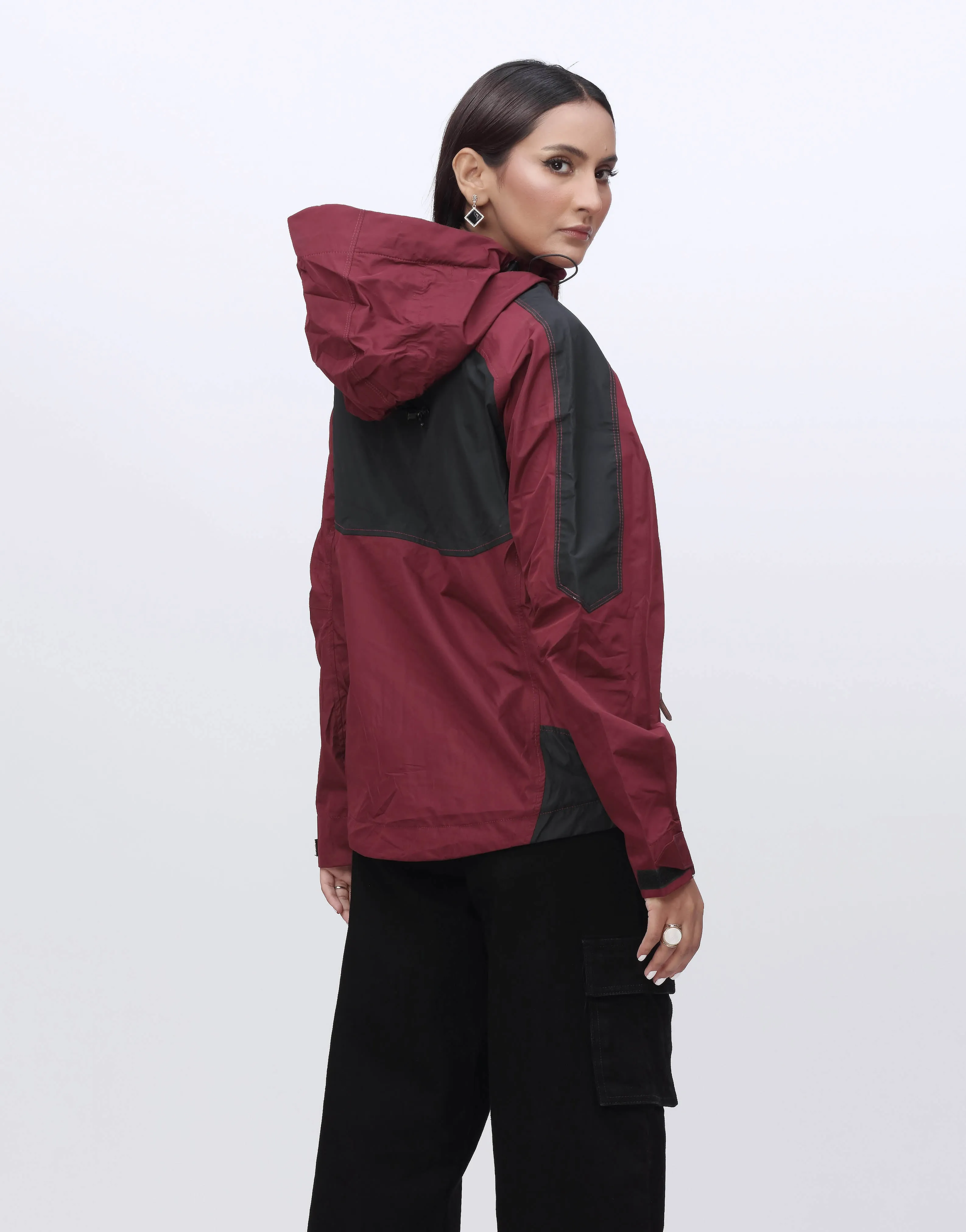 Parachute Hoodie Jacket-Red