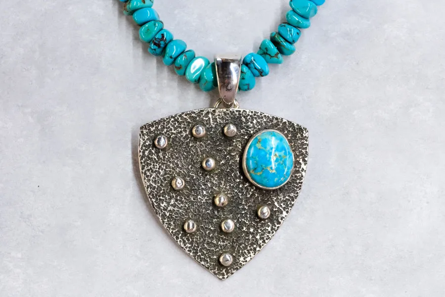 Primordial Shield Turquoise Pendant