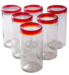 Red Rim Tall Tumbler - 22 oz - Set of 6