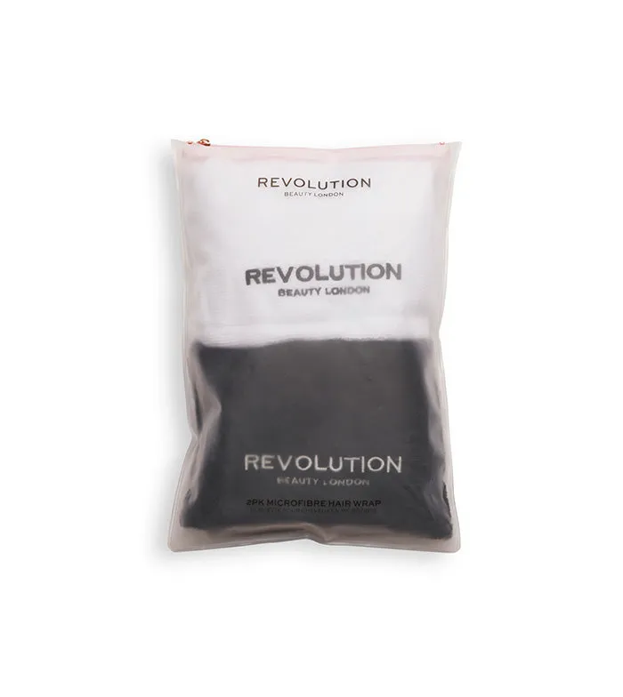 Revolution Haircare  - Pack de toallas de microfibra para el cabello - Blanco y negro