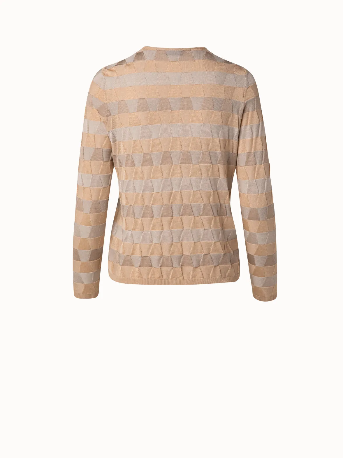 Seiden Strickpullover aus Trapez Jacquard