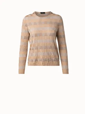 Seiden Strickpullover aus Trapez Jacquard