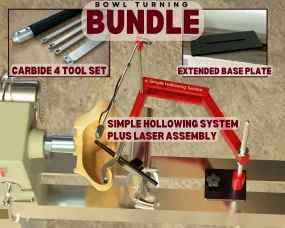 Simple Hollowing System with Laser, Extended Mounting Base & Tools for Outside Bowl Turning