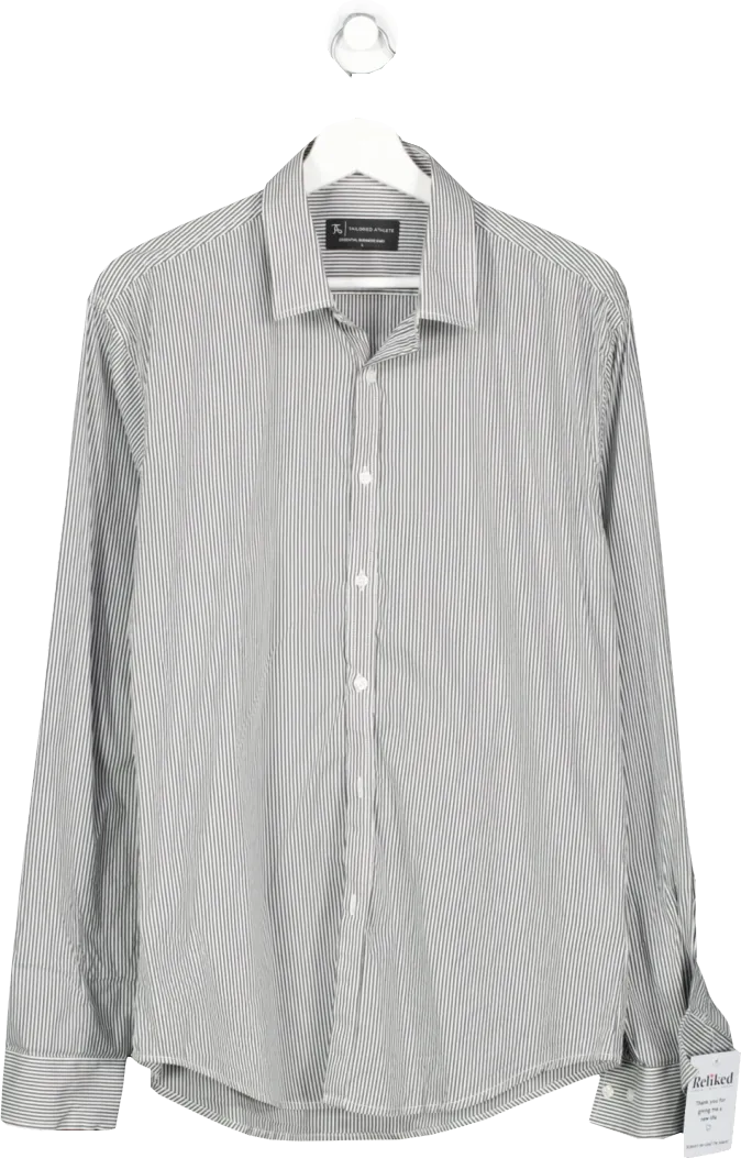 Tailored Athlete Grey Essential Pin Stripe Business Shirt UK L