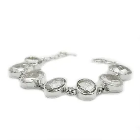 Tiff Clear Quartz Oval Bracelet